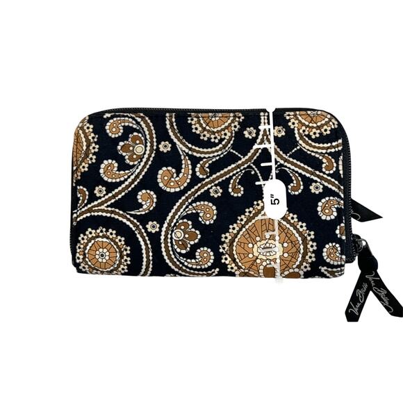 Vera Bradley‎ 2008 "Caffe' Latte" Hope Toile Hidden Wristlet Wallet Brown Black - Picture 6 of 8